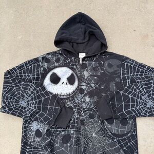 Vintage Y2K Jack Skellington Nightmare Before Christmas Hoodie Rare All Over S